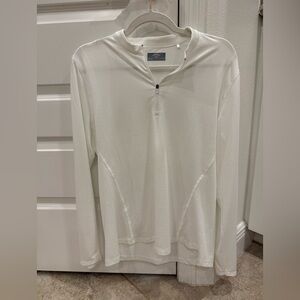 Callaway Women’s White Performance Quarter-Zip Pullover L golf athleisure preppy